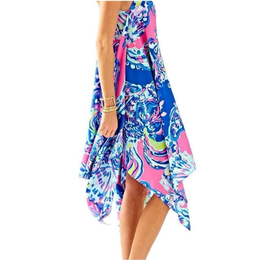 Lilly Pulitzer Silk Kimi Dress. Coastal Retreat. Size XXS - Picture 7 of 7